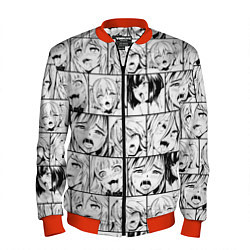 Бомбер мужской Ahegao pattern, цвет: 3D-красный