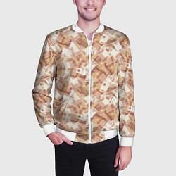 Бомбер мужской Деньги - купюры в 5 тысяч рублей, цвет: 3D-белый — фото 2