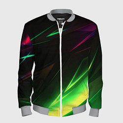 Бомбер мужской Geometry stripes кислотный неон, цвет: 3D-меланж