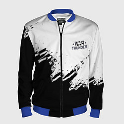 Бомбер мужской Warthunder чёрно белые краски гейм, цвет: 3D-синий