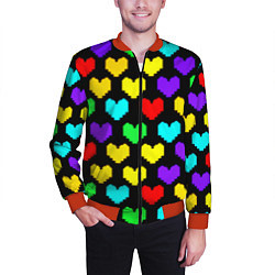 Бомбер мужской Undertale heart pattern, цвет: 3D-красный — фото 2