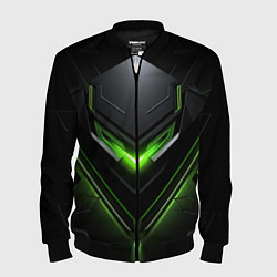 Мужской бомбер Green and black abstract style