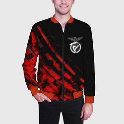 Бомбер мужской Benfica sport grunge, цвет: 3D-красный — фото 2