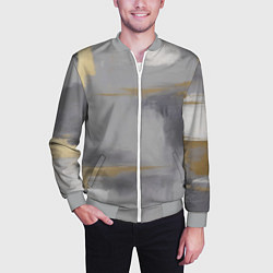 Бомбер мужской Серо золотая абстракция, цвет: 3D-меланж — фото 2
