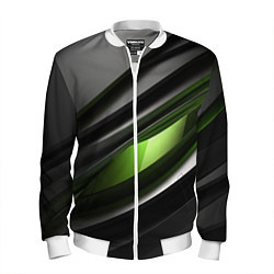 Мужской бомбер Black green abstract geforce style