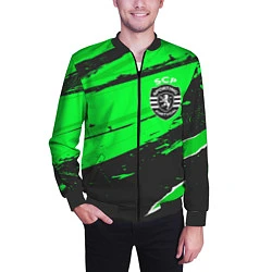 Бомбер мужской Sporting sport green, цвет: 3D-черный — фото 2