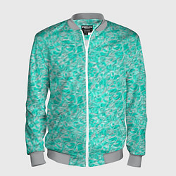 Бомбер мужской Абстрактный бирюзово-белый фон, цвет: 3D-меланж