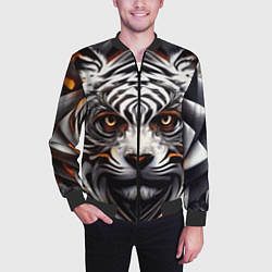 Бомбер мужской Абстракция: тигр, цвет: 3D-черный — фото 2
