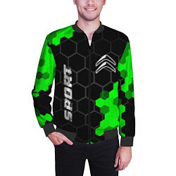 Бомбер мужской Citroen green sport hexagon, цвет: 3D-черный — фото 2