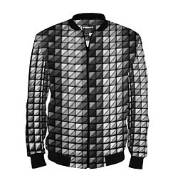 Бомбер мужской Чёрно-белые квадраты, цвет: 3D-черный
