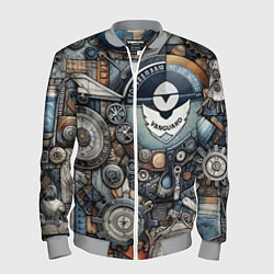Мужской бомбер Механистический паттерн - авангард нейросеть