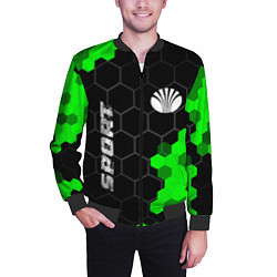 Бомбер мужской Daewoo green sport hexagon, цвет: 3D-черный — фото 2