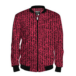 Бомбер мужской Чёрно-розовый абстрактный полосы, цвет: 3D-черный