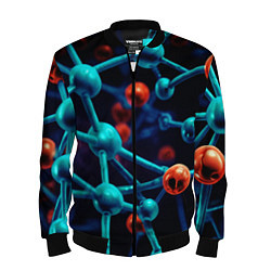 Бомбер мужской Молекулы под микроскопом, цвет: 3D-черный