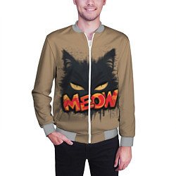 Бомбер мужской Силуэт кошки мяу, цвет: 3D-меланж — фото 2