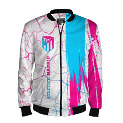 Бомбер мужской Atletico Madrid neon gradient style по-вертикали, цвет: 3D-черный