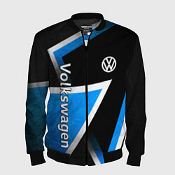 Мужской бомбер Volkswagen - бело-синий треугольник