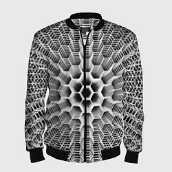 Бомбер мужской Бесконечный гексагональный каркас, цвет: 3D-черный
