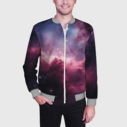 Бомбер мужской Абстрактный космос фантастика, цвет: 3D-меланж — фото 2
