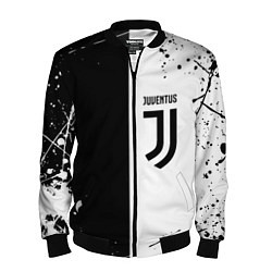 Бомбер мужской Juventus краски текстура спорт, цвет: 3D-черный