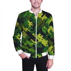 Бомбер мужской Camouflage - pattern ai art, цвет: 3D-белый — фото 2