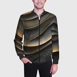 Бомбер мужской Лакшери текстура с узорами, цвет: 3D-черный — фото 2