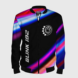 Бомбер мужской Blink 182 neon rock lights, цвет: 3D-черный