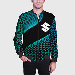 Бомбер мужской Suzuki electro hexagon, цвет: 3D-черный — фото 2