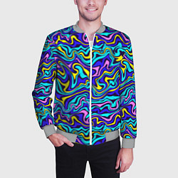 Бомбер мужской Psychedelic multicolored pattern, цвет: 3D-меланж — фото 2