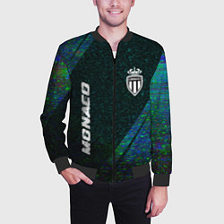 Бомбер мужской Monaco glitch blue, цвет: 3D-черный — фото 2