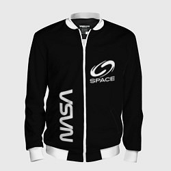 Бомбер мужской Nasa space logo white, цвет: 3D-белый