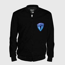 Бомбер мужской Tesla logo neon, цвет: 3D-черный
