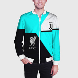 Бомбер мужской Juventus x Liverpool geometry, цвет: 3D-белый — фото 2