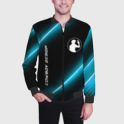 Бомбер мужской Cowboy Bebop неоновые лампы, цвет: 3D-черный — фото 2