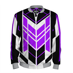 Мужской бомбер Purple and black stripes on a white background