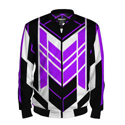 Мужской бомбер Purple and black stripes on a white background