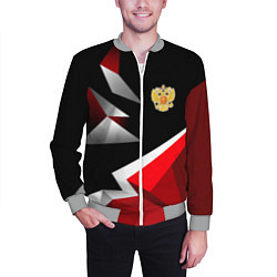 Бомбер мужской Russia uniform - красный и черный, цвет: 3D-меланж — фото 2