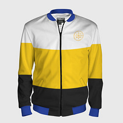 Бомбер мужской За веру царя и святую триединую Русь НИКА желтая, цвет: 3D-синий