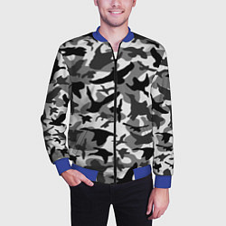 Бомбер мужской Камуфляж птицы чёрный, цвет: 3D-синий — фото 2