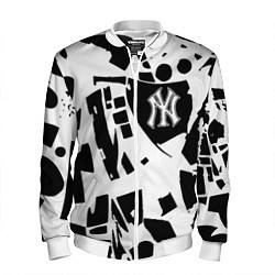 Бомбер мужской New York yankees - abstraction, цвет: 3D-белый