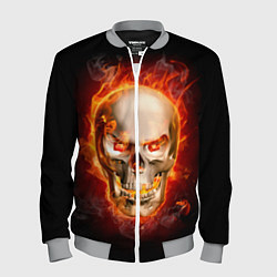 Бомбер мужской Лучший пылающий череп, цвет: 3D-меланж