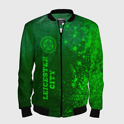Бомбер мужской Leicester City - green gradient по-вертикали, цвет: 3D-черный