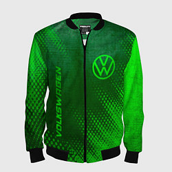 Бомбер мужской Volkswagen - green gradient вертикально, цвет: 3D-черный
