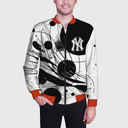 Бомбер мужской New York Yankees baseball team - abstraction, цвет: 3D-красный — фото 2