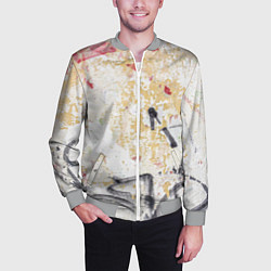 Бомбер мужской Стена с потрескавшейся краской и надписи, цвет: 3D-меланж — фото 2