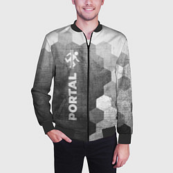 Бомбер мужской Portal - grey gradient по-вертикали, цвет: 3D-черный — фото 2