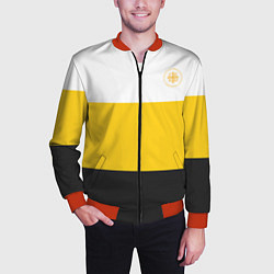 Бомбер мужской Сокрушу пред ним врагов его НИКА 2 желтая, цвет: 3D-красный — фото 2