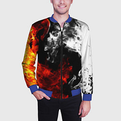 Бомбер мужской Битва дыма и огня, цвет: 3D-синий — фото 2
