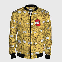 Бомбер мужской Красный человечек, цвет: 3D-черный