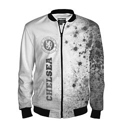 Бомбер мужской Chelsea - white gradient по-вертикали, цвет: 3D-черный